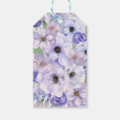 Paarse Flower Script Vrijgezellenfeest dank u Cadeaulabel (Achterkant)