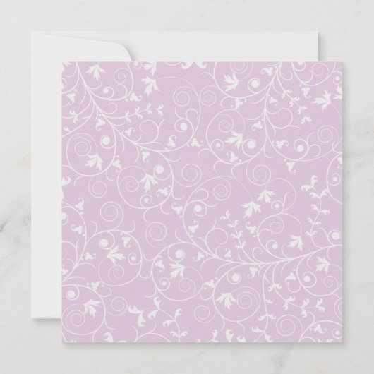 Paarse Flower Swirl Bruids Douche Uitnodiging (Achterkant)