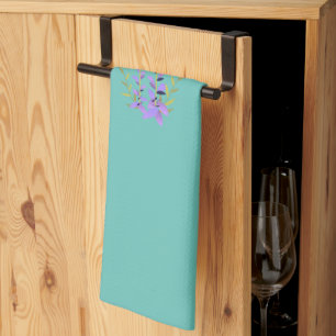 Paarse Flower Table Handdoek op een weelderige gro