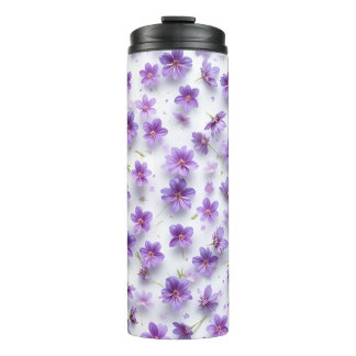 paarse Flower Tumbler - Iced Summer Drinken Thermosbeker