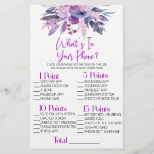 Paarse Flower Wat is er in telefoon Vrijgezellenfe Briefpapier