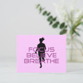 Paarse Focus Believe Breathe Briefkaart (Staand voorkant)