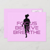 Paarse Focus Believe Breathe Briefkaart (Voorkant / Achterkant)