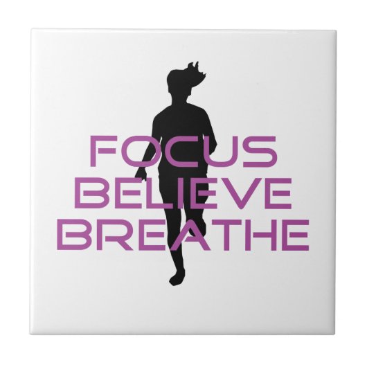 Paarse Focus Believe Breathe Tegeltje (Voorkant)