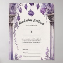 Paarse Foliage Floral Arch Handfasting Certificaat