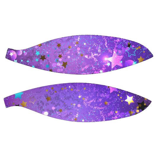 Paarse folie achtergrond met sterren basketbal (Panelen)