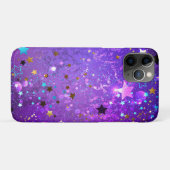 Paarse folie achtergrond met sterren Case-Mate iPhone case (Achterkant (horizontaal))