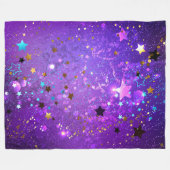 Paarse folie achtergrond met sterren fleece deken (Voorkant (Horizontaal))
