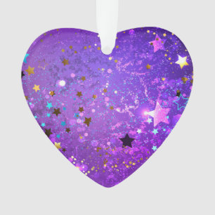 Paarse folie achtergrond met sterren ornament