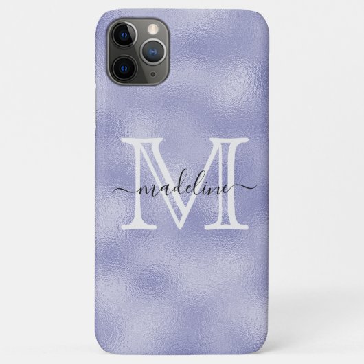 Paarse Folie monogram modern script Case-Mate iPhone Case (Achterkant)