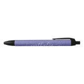 Paarse Folie monogram modern script Zwarte Inkt Pen (Bovenkant)