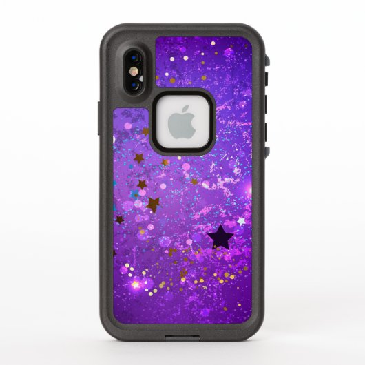 Paarse folieachtergrond met sterren (Achterkant)