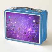 Paarse folieachtergrond met sterren (Achterkant)