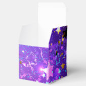 Paarse folieachtergrond met sterren bedankdoosjes (Geopend)