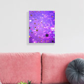 Paarse folieachtergrond met sterren canvas afdruk (Insitu (Woonkamer))