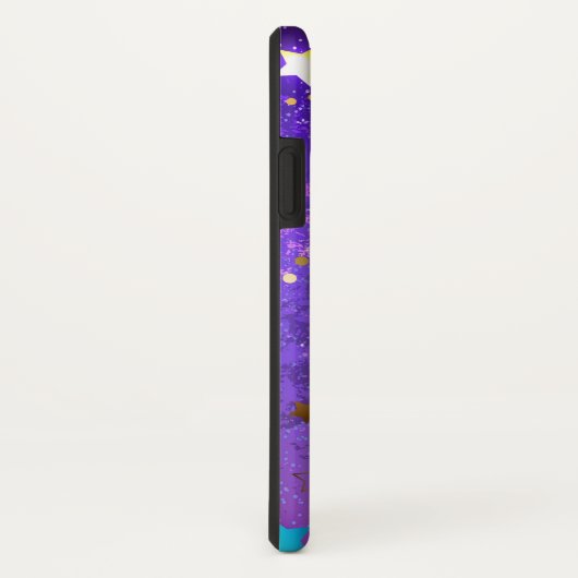 Paarse folieachtergrond met sterren Case-Mate iPhone case (Achterkant / rechts)