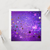 Paarse folieachtergrond met sterren kaart (Voorkant / Achterkant in situ)