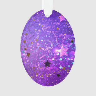 Paarse folieachtergrond met sterren ornament