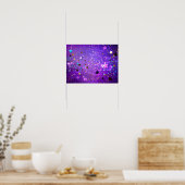 Paarse folieachtergrond met sterren poster (Keuken)