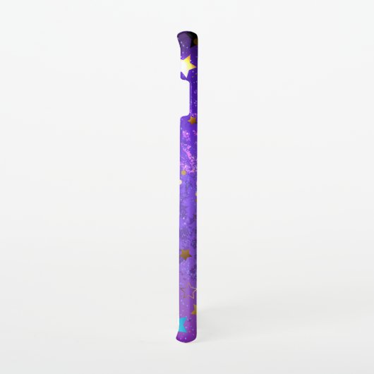 Paarse folieachtergrond met sterren samsung galaxy hoesje (Rechterkant)