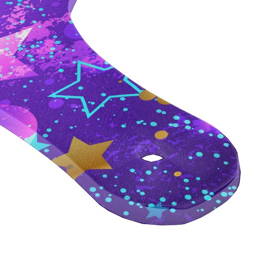 Paarse folieachtergrond met sterren snijplank (Hoek)