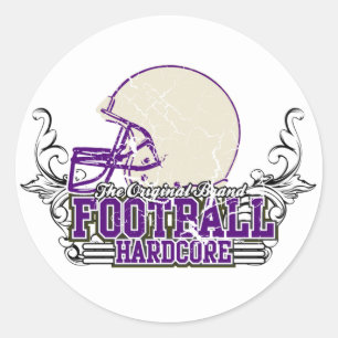Paarse Football Hardcore Tshirts en geschenken Ronde Sticker