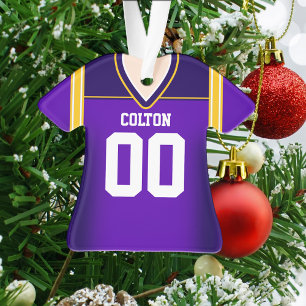 Paarse Football Jersey Ornament