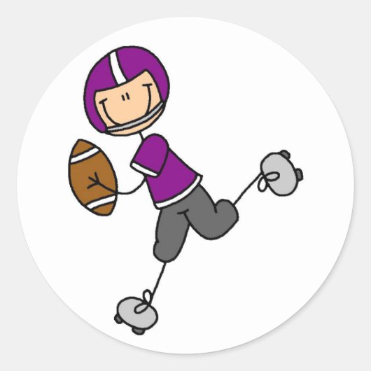 Paarse Football Player Sticker (Voorkant)