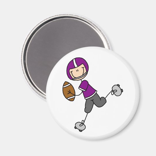 Paarse Footballs speler magneet (Voorkant / Achterkant)