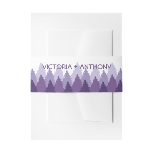 Paarse Forest Range Woodland bruiloft Uitnodigingen Wikkel (Voorkant Voorbeeld)