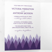 Paarse Forest Range Woodland Wedding Suite Drieluik Uitnodiging (Binnenzijde eerst)