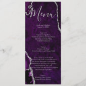 Paarse Formele Minimalistische Fancy Luxe Bruiloft Menu (Voorkant)
