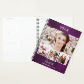 Paarse foto collage afspraken 2026 planner (Display)