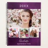 Paarse foto collage afspraken 2026 planner (Voorkant)