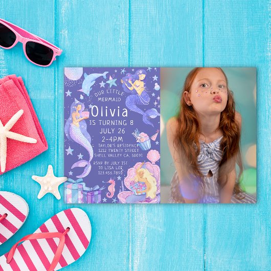 Paarse foto Onze kleine zeemeermin Alle leeftijden Kaart