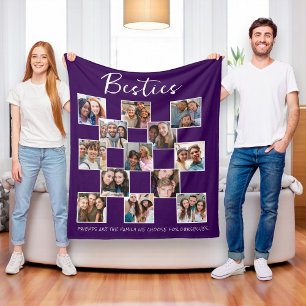 Paarse Foto Raster van Beste Vrienden Fleece Deken