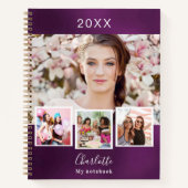 Paarse fotocollage notitieboek (Voorkant)