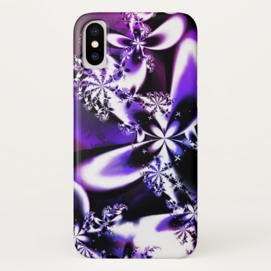 Paarse Fractal Bloem iPhone Hoesje (Achterkant)