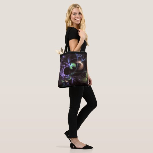 Paarse Fractal Bulb Fantasy Curve Canvas tas (Op model)
