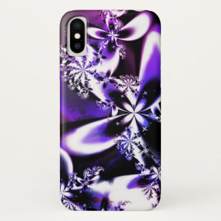 Paarse fractal Flower iPhone Case
