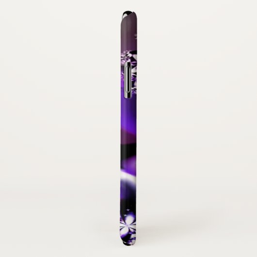 Paarse fractal Flower iPhone Case (Achterkant / rechts)