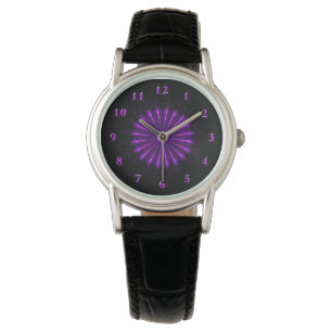 Paarse Fractal Mandala (42) eWatch Horloge