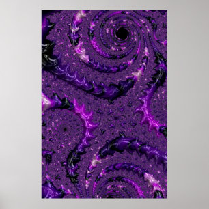 Paarse fractal poster
