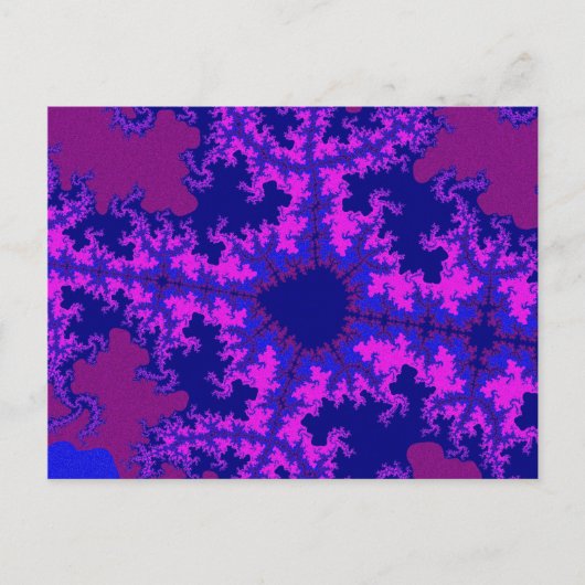 Paarse fractal Splash Briefkaart (Voorkant)