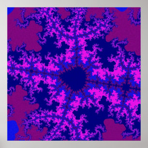 Paarse fractal Splash Poster