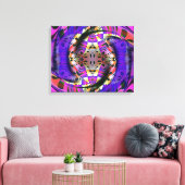 Paarse fractal verpakt canvas (Insitu (Woonkamer))