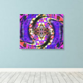 Paarse fractal verpakt canvas (Insitu (Houten vloer))