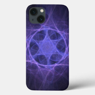 Paarse fractale ster van David iPhone 13 Hoesje