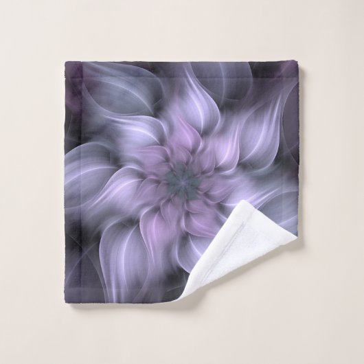 Paarse fractale ventilator bad handdoek (Wasdoekje)