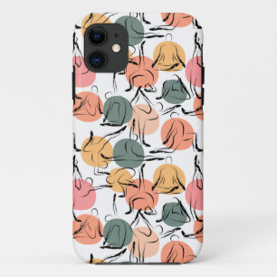 Paarse franjeaap Yoga seamless pattern 13 iPhone 11 Hoesje